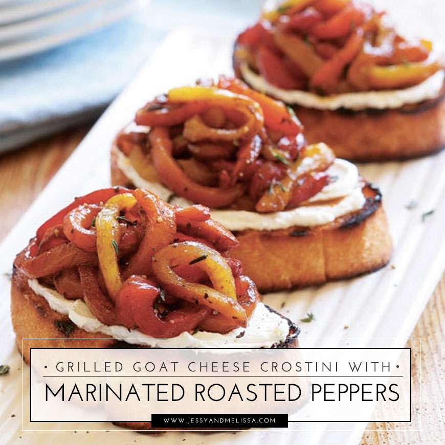 Grilled Goat Cheese Crostini With A Tangle Of Marinated Roasted Peppers ...